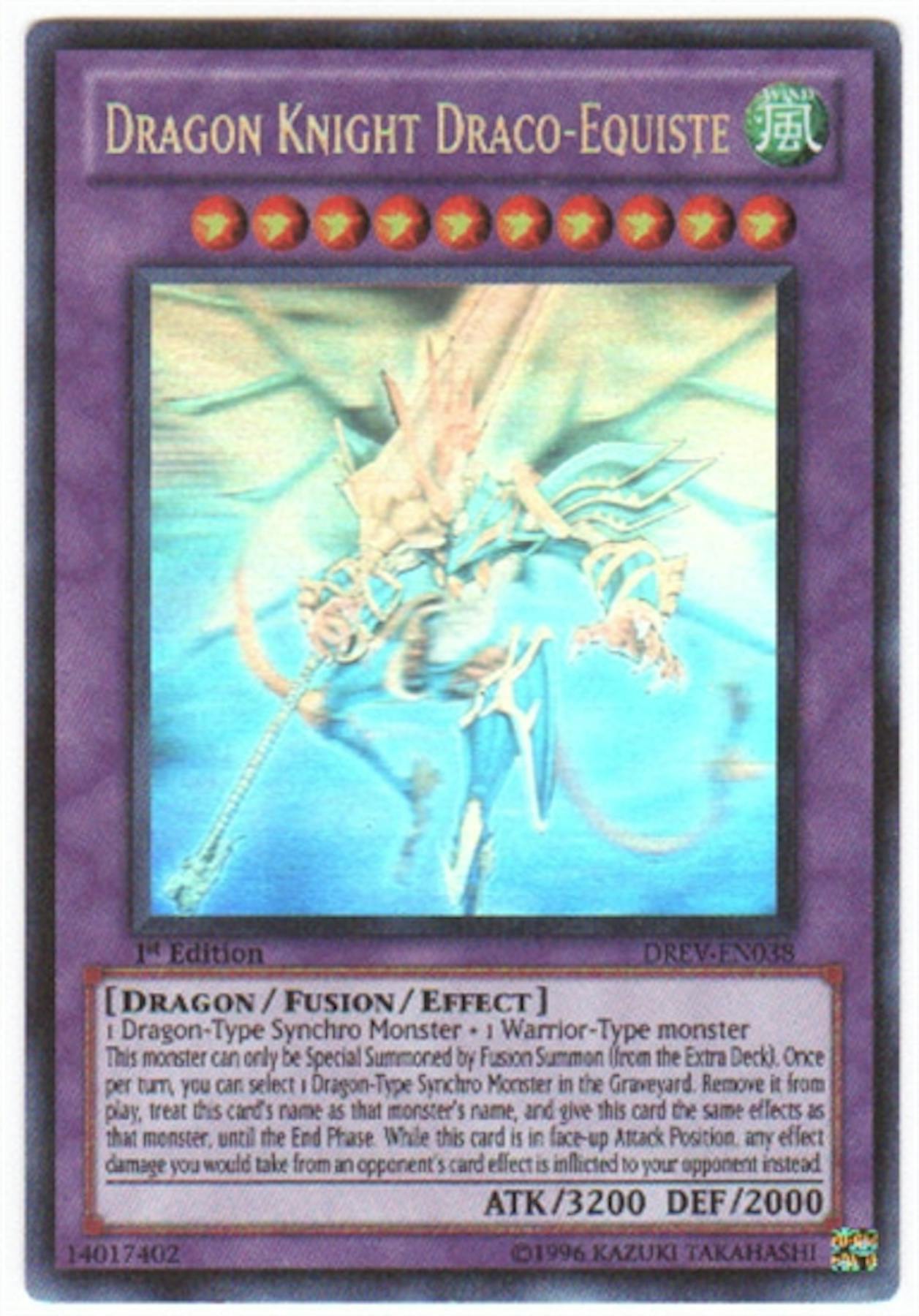 Yu Gi Oh Duelist Revolution Single Dragon Knight Draco Equiste Ghost Rare Yu Gi Oh Duelist Revolution Single Dragon Knight Draco Equiste Ghost Rare